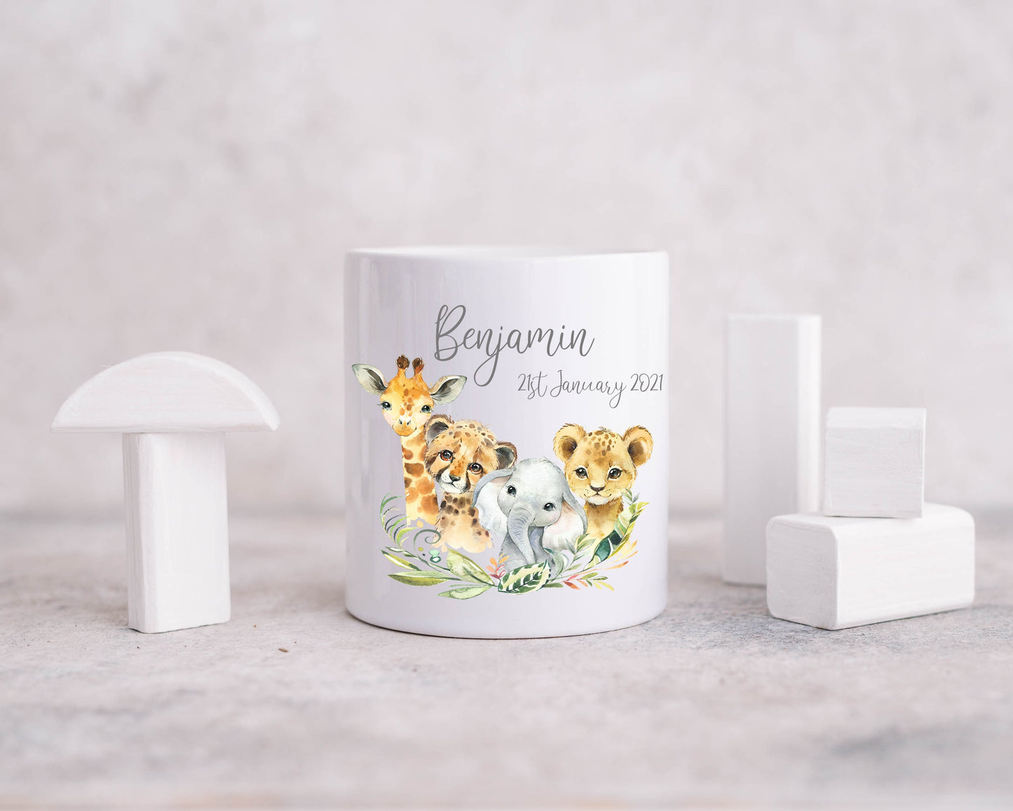 Personalised Money Box - Jungle Safari Animals