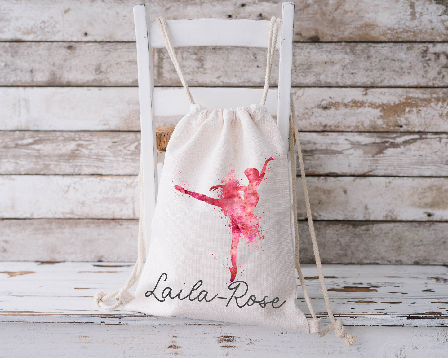 Personalised Drawstring Bag - Ballet, Ballerina