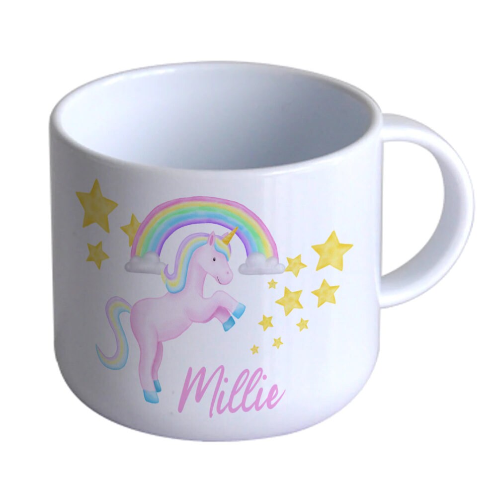 Child's Personalised Unbreakable 6oz Plastic Cup, Polymer, Unicorn