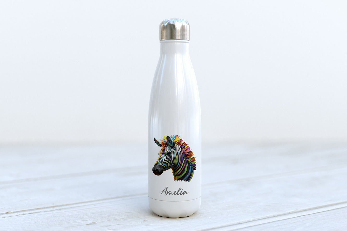Personalised Water Bottle - Zebra
