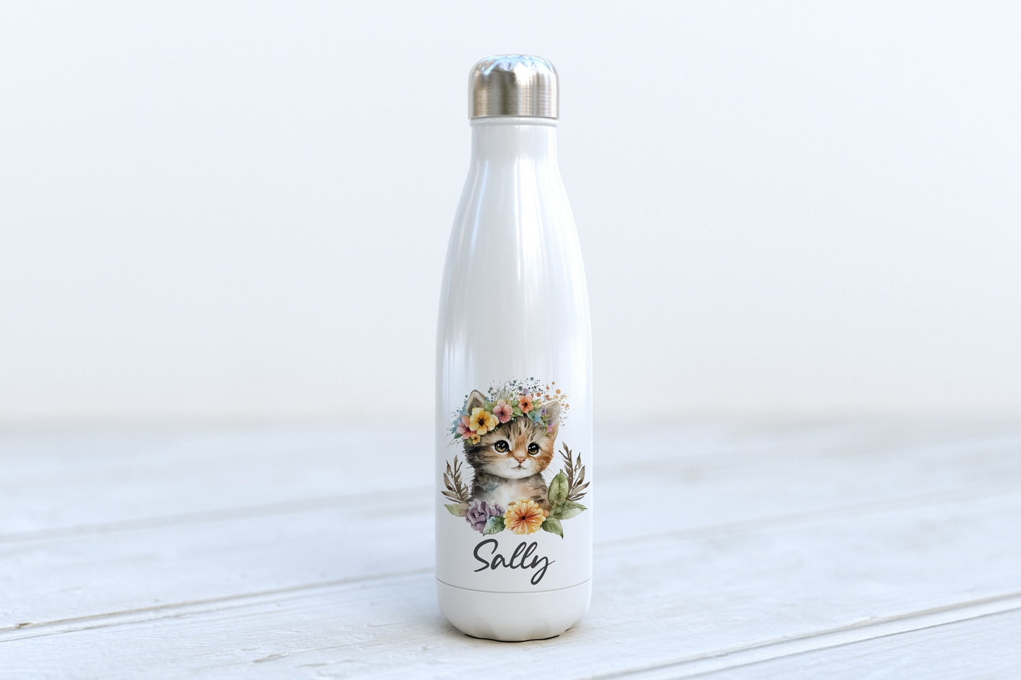Personalised Water Bottle - Kitten, Cat