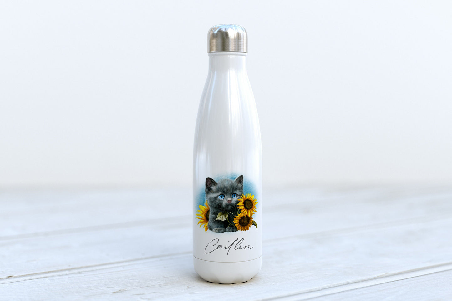 Personalised Water Bottle - Kitten, Cat