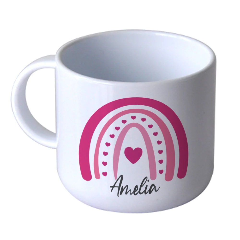Child's Personalised Unbreakable 6oz Plastic Cup, Polymer, Rainbow