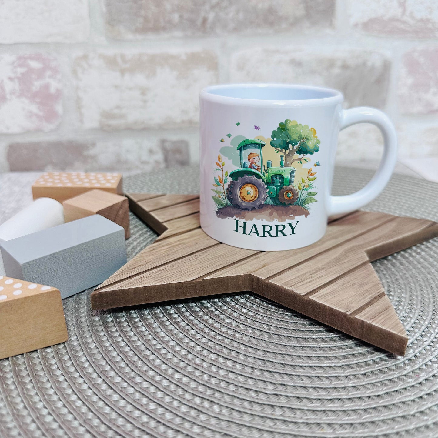 Child's Personalised Unbreakable 6oz Plastic Cup, Polymer, Tractor