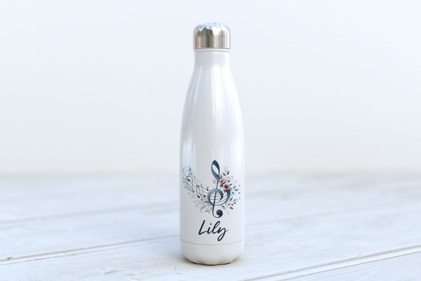 Personalised Water Bottle - Music, Treble Clef, Music Notes