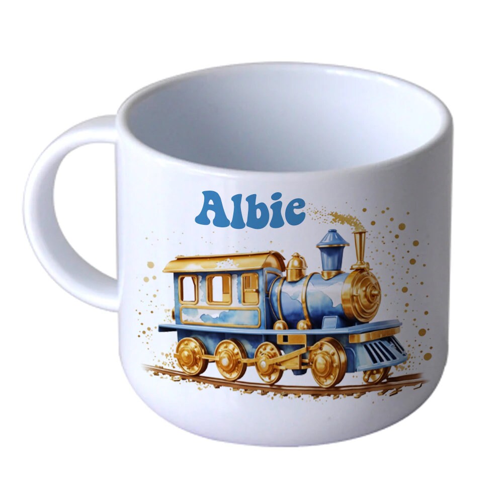 Child's Personalised Unbreakable 6oz Plastic Cup, Polymer, Train