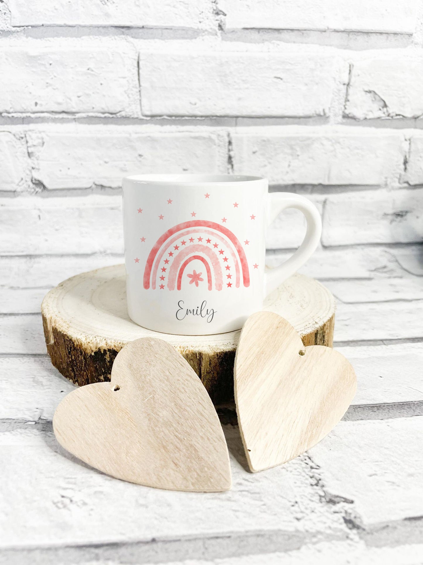 Child's Personalised 6oz Ceramic Mug, Rainbow