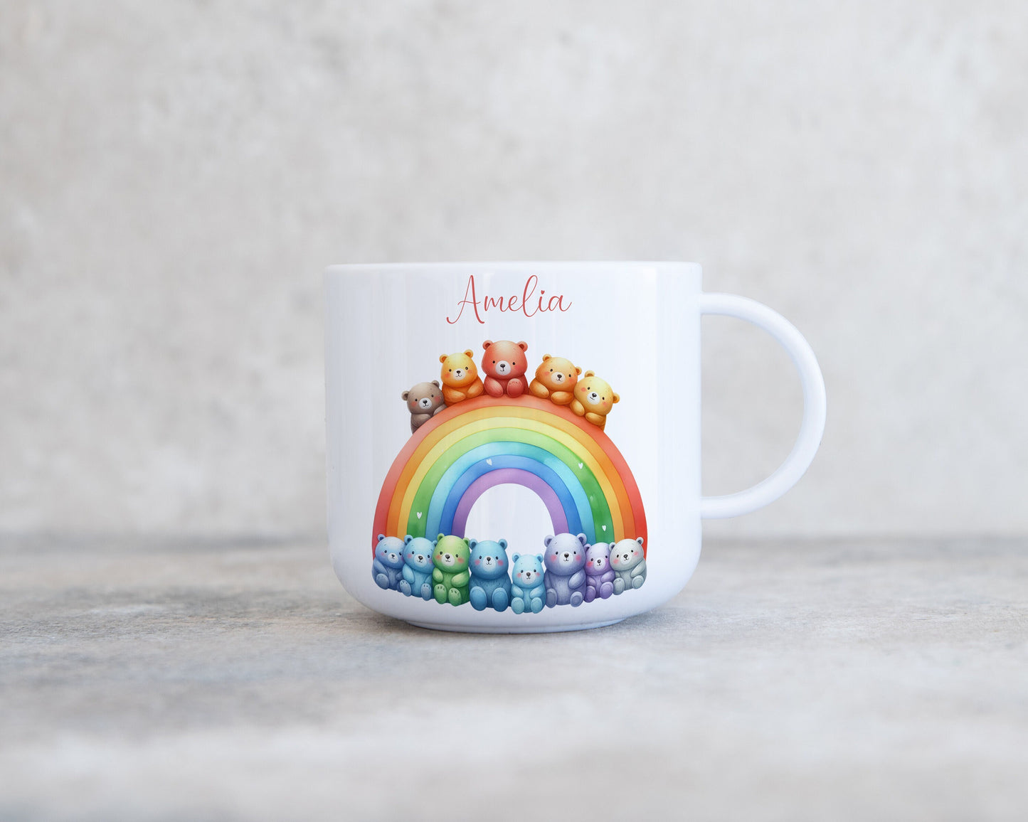 Child's Personalised Unbreakable 6oz Plastic Cup, Polymer, Rainbow