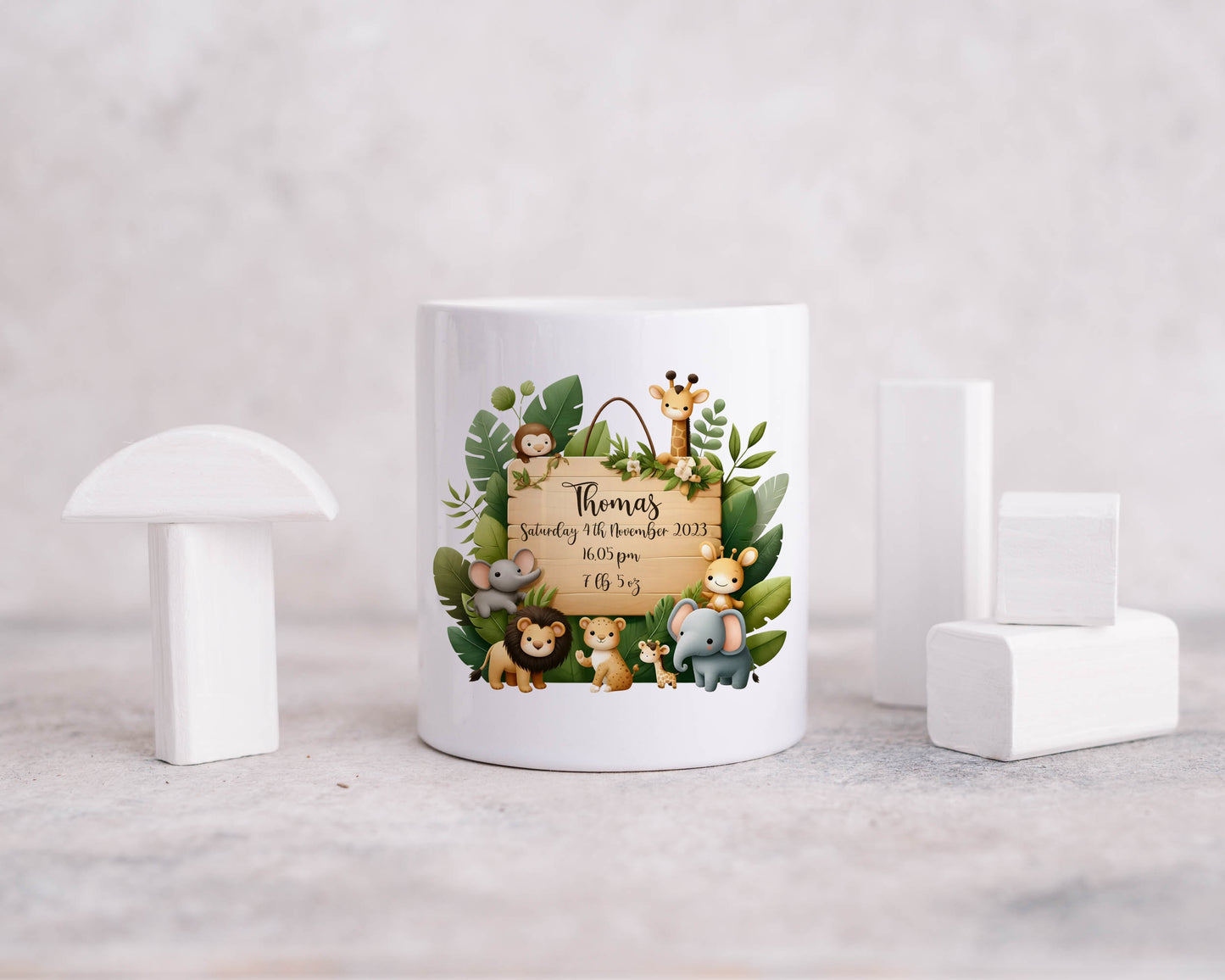 Personalised Money Box - Jungle Safari Animals