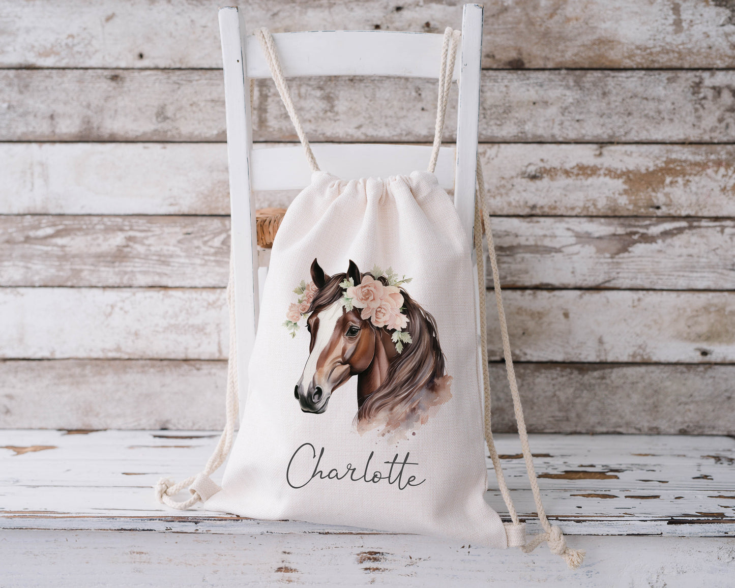 Personalised Drawstring Bag - Horse
