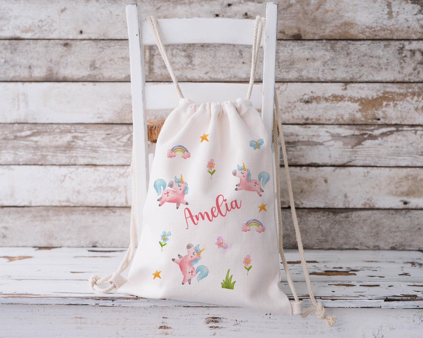 Personalised Drawstring Bag - Unicorn