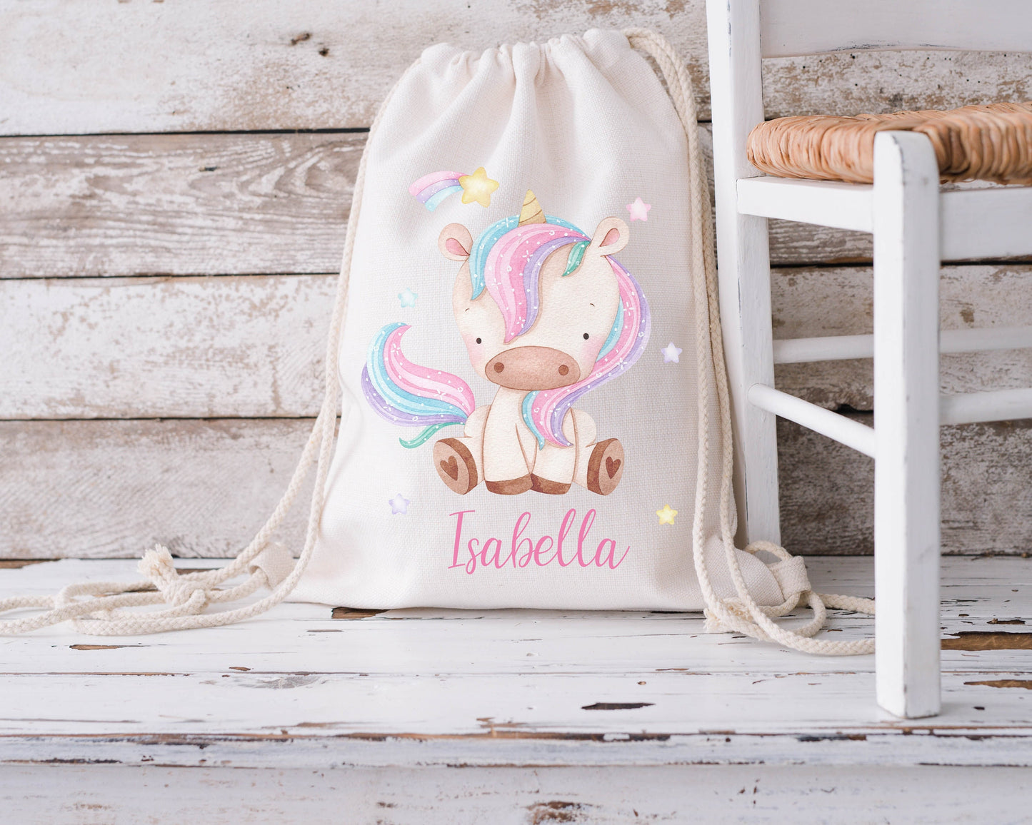 Personalised Drawstring Bag - Unicorn