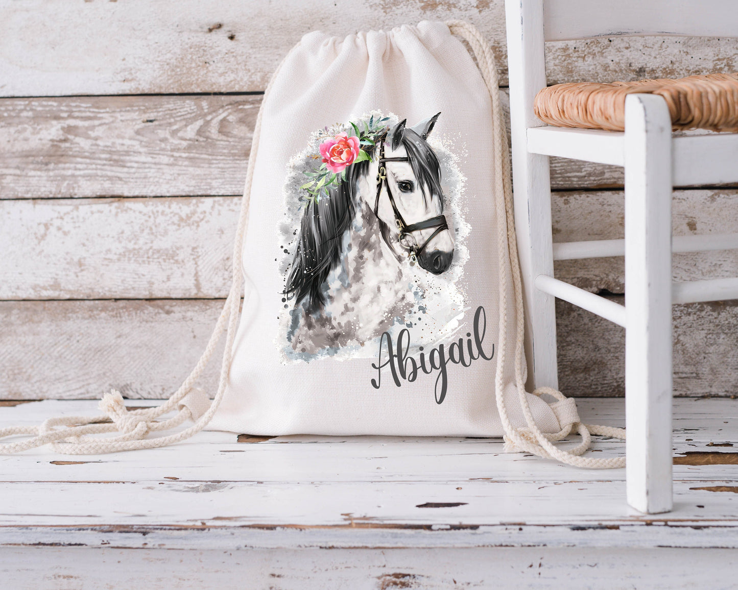 Personalised Drawstring Bag - Horse