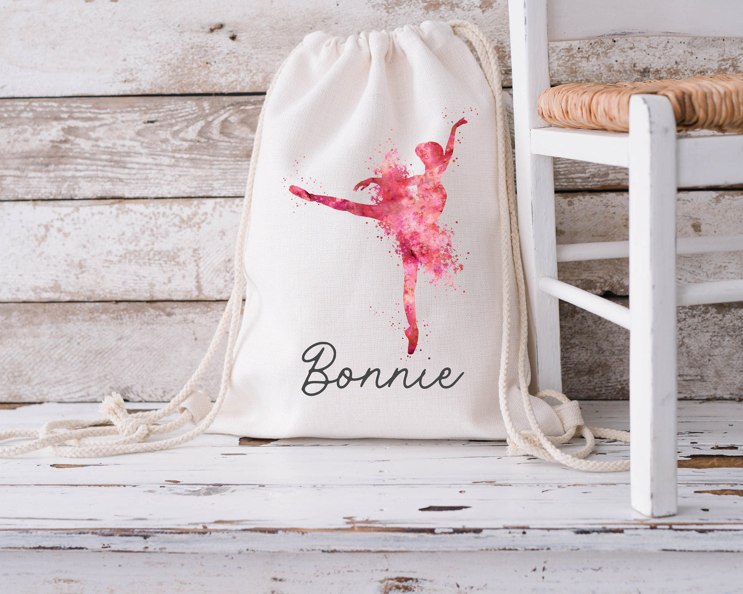 Personalised Drawstring Bag - Ballet, Ballerina