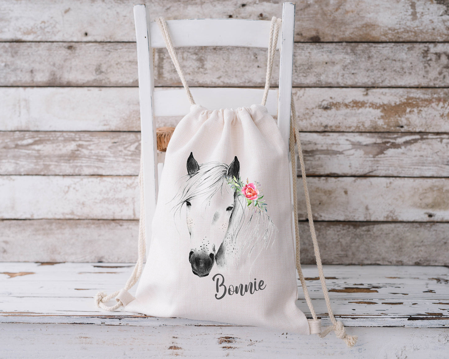 Personalised Drawstring Bag - Horse