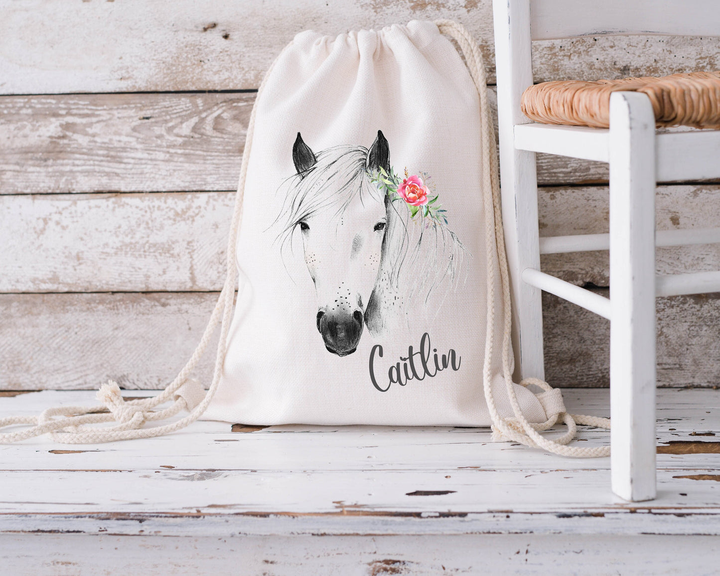 Personalised Drawstring Bag - Horse