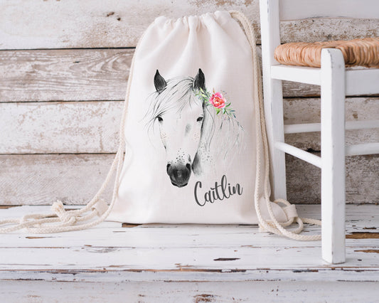 Personalised Drawstring Bag - Horse