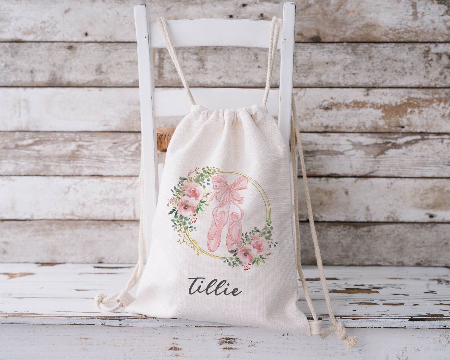 Personalised Drawstring Bag - Ballet, Ballerina