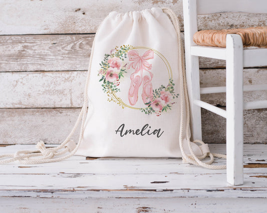 Personalised Drawstring Bag - Ballet, Ballerina