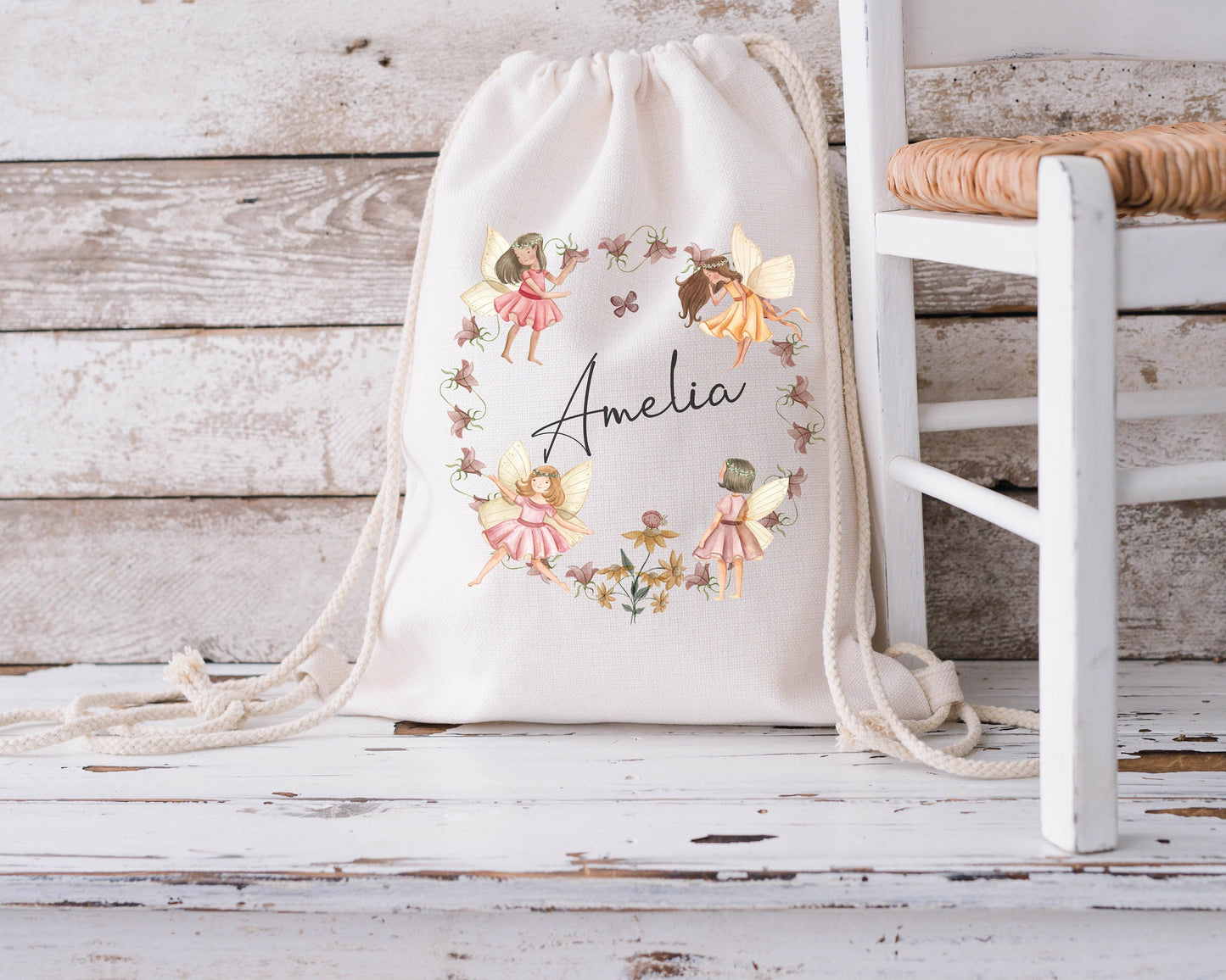 Personalised Drawstring Bag - Fairies