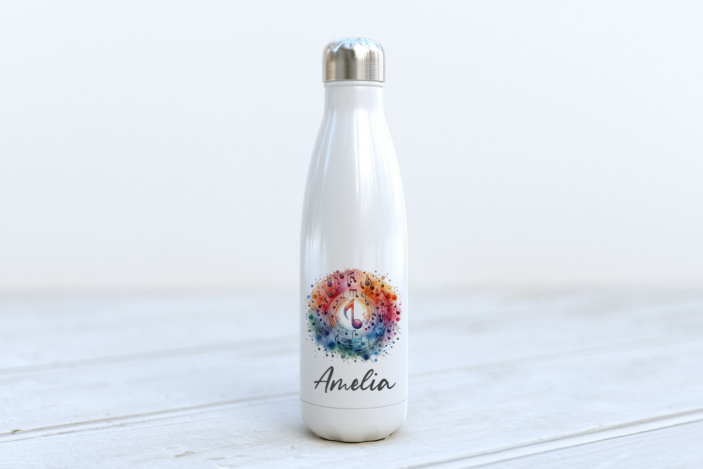 Personalised Water Bottle - Music, Treble Clef, Music Notes