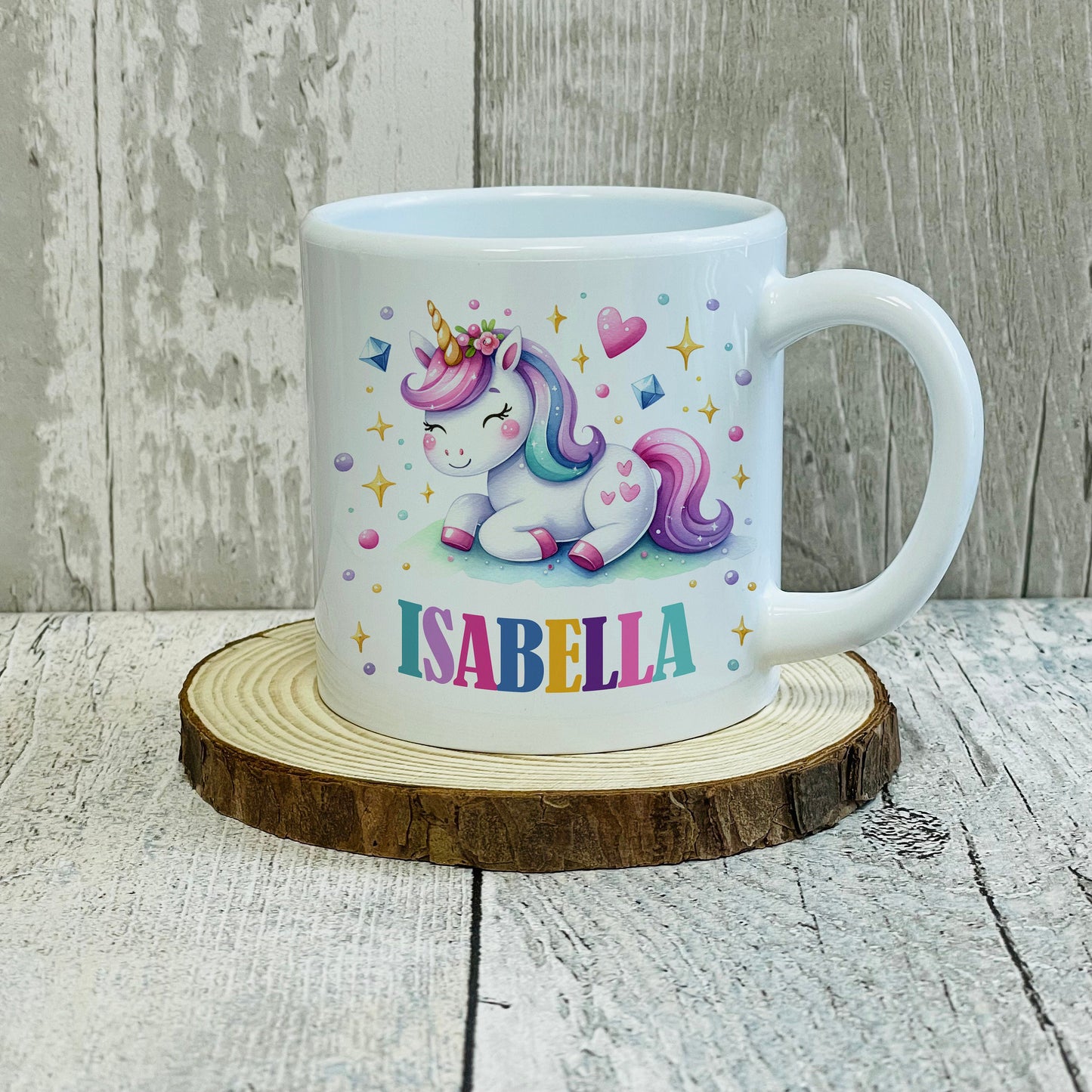 Child's Personalised Unbreakable 6oz Plastic Cup, Polymer, Unicorn