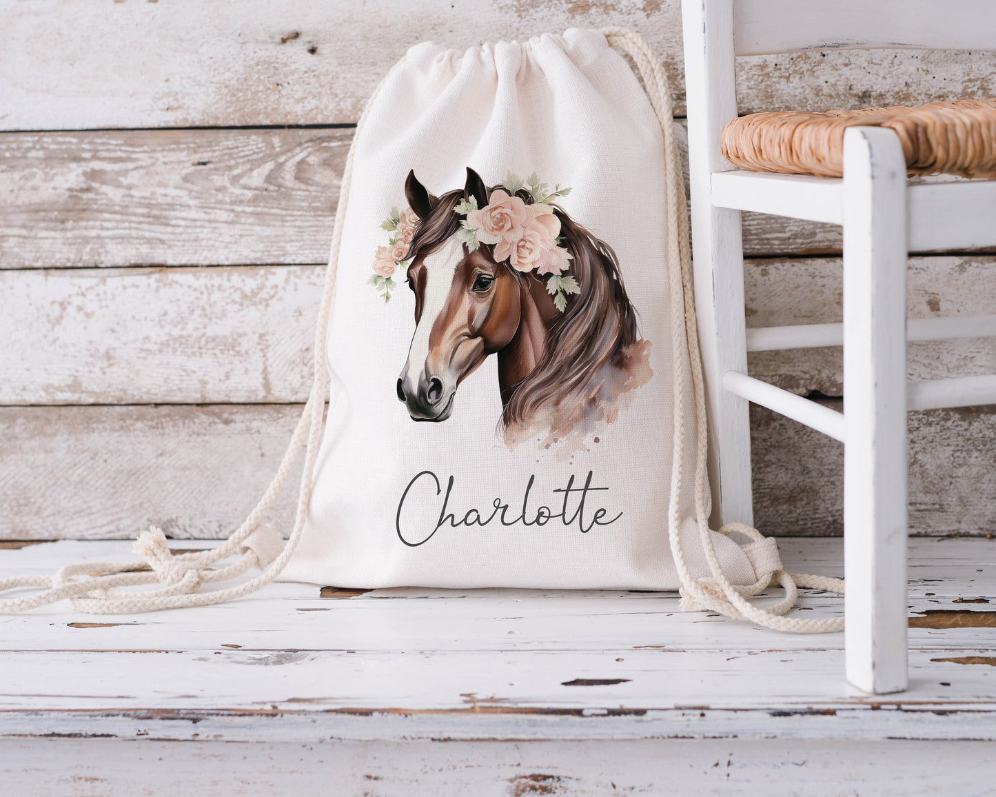 Personalised Drawstring Bag - Horse