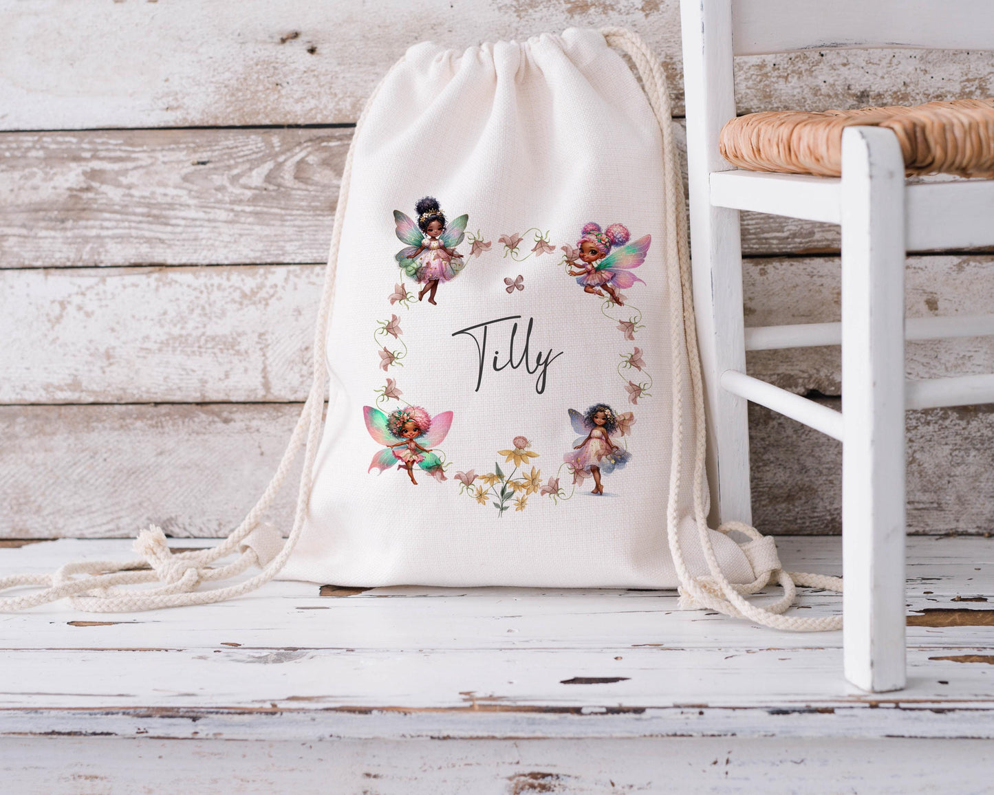 Personalised Drawstring Bag - Fairies