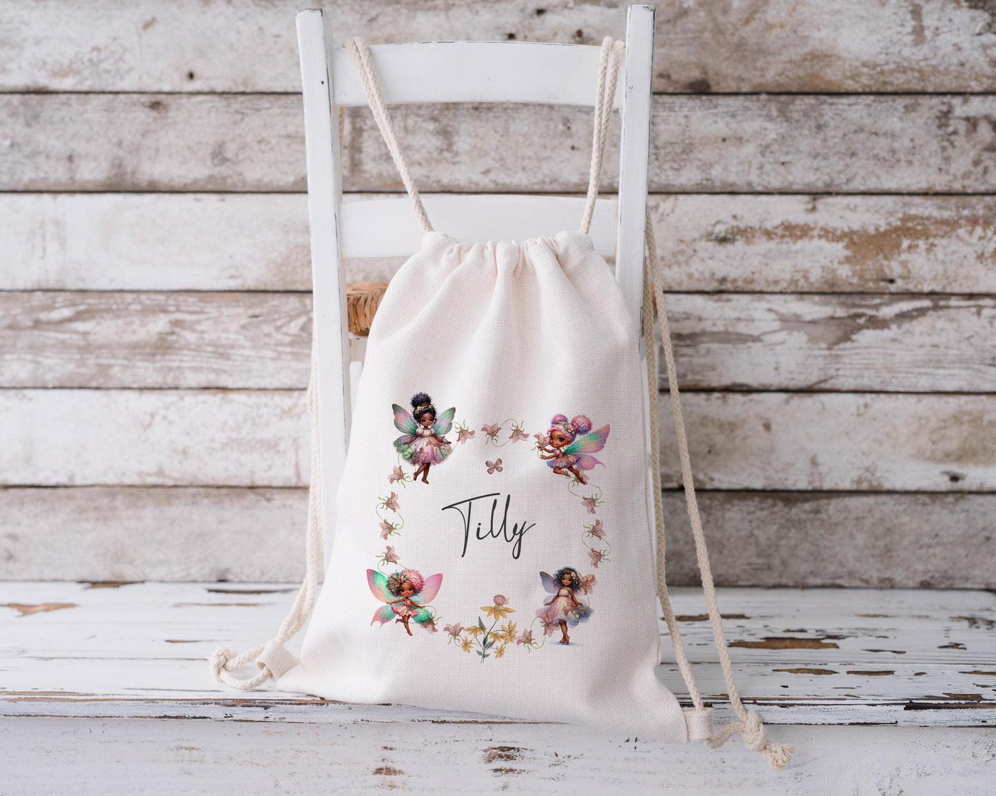 Personalised Drawstring Bag - Fairies