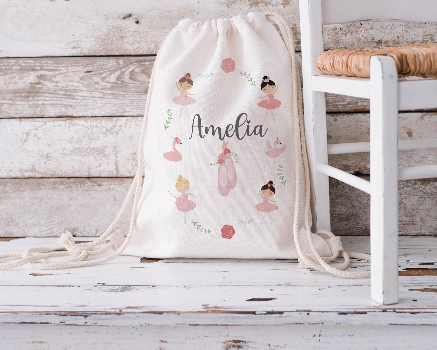 Personalised Drawstring Bag - Ballet, Ballerina
