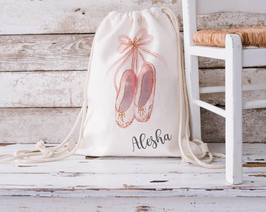 Personalised Drawstring Bag - Ballet, Ballerina