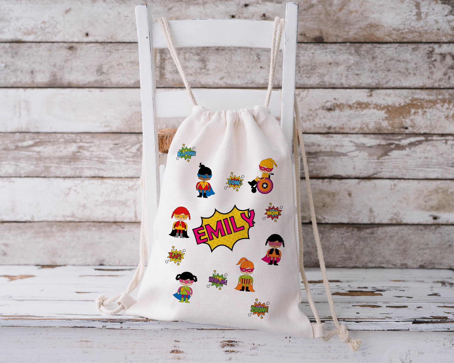 Personalised Drawstring Bag - Superhero