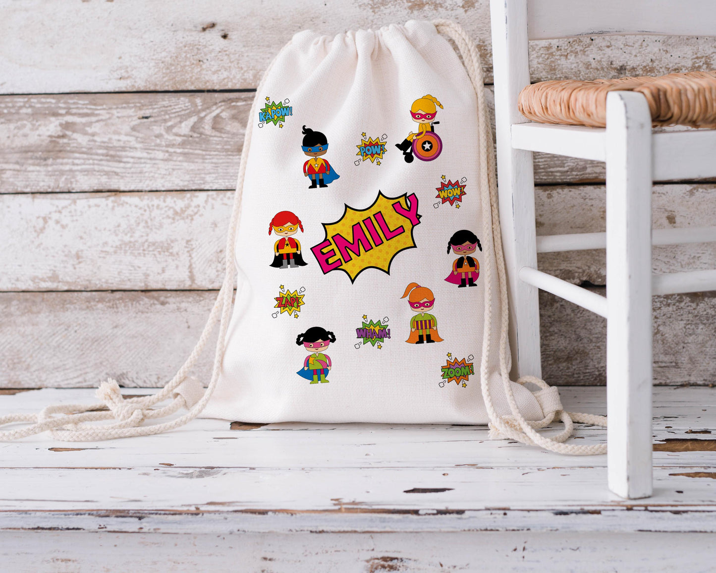 Personalised Drawstring Bag - Superhero