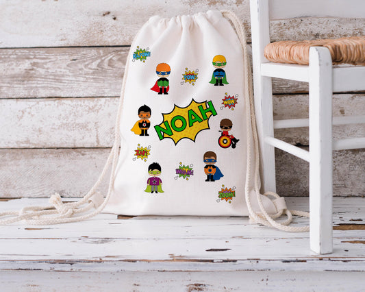 Personalised Drawstring Bag - Superhero