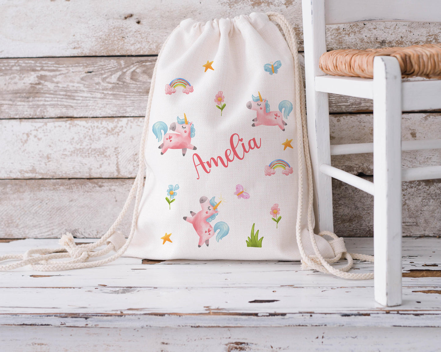 Personalised Drawstring Bag - Unicorn