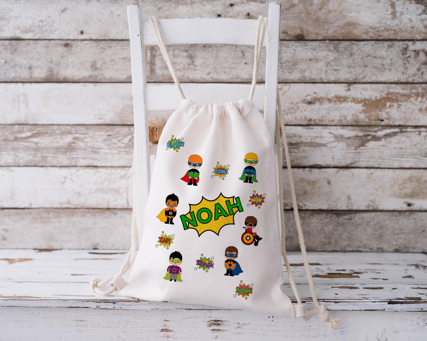 Personalised Drawstring Bag - Superhero