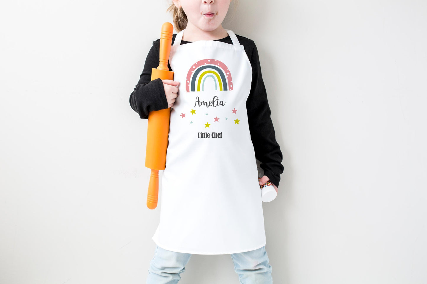 Personalised Apron - Matching Rainbow - Mummy, Grandma, Nanny etc