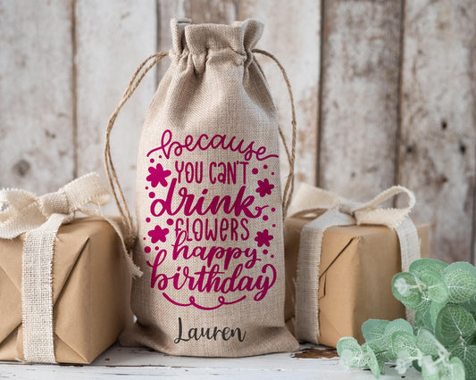 Personalised Wine Champagne Bottle Gift Bag - Any Age, Humorous